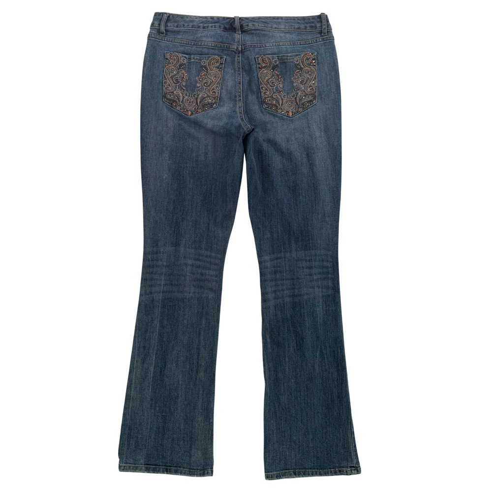 Code Bleu Soleil Bootcut Jeans Womens 8 Medium Wash Denim Blue Pants